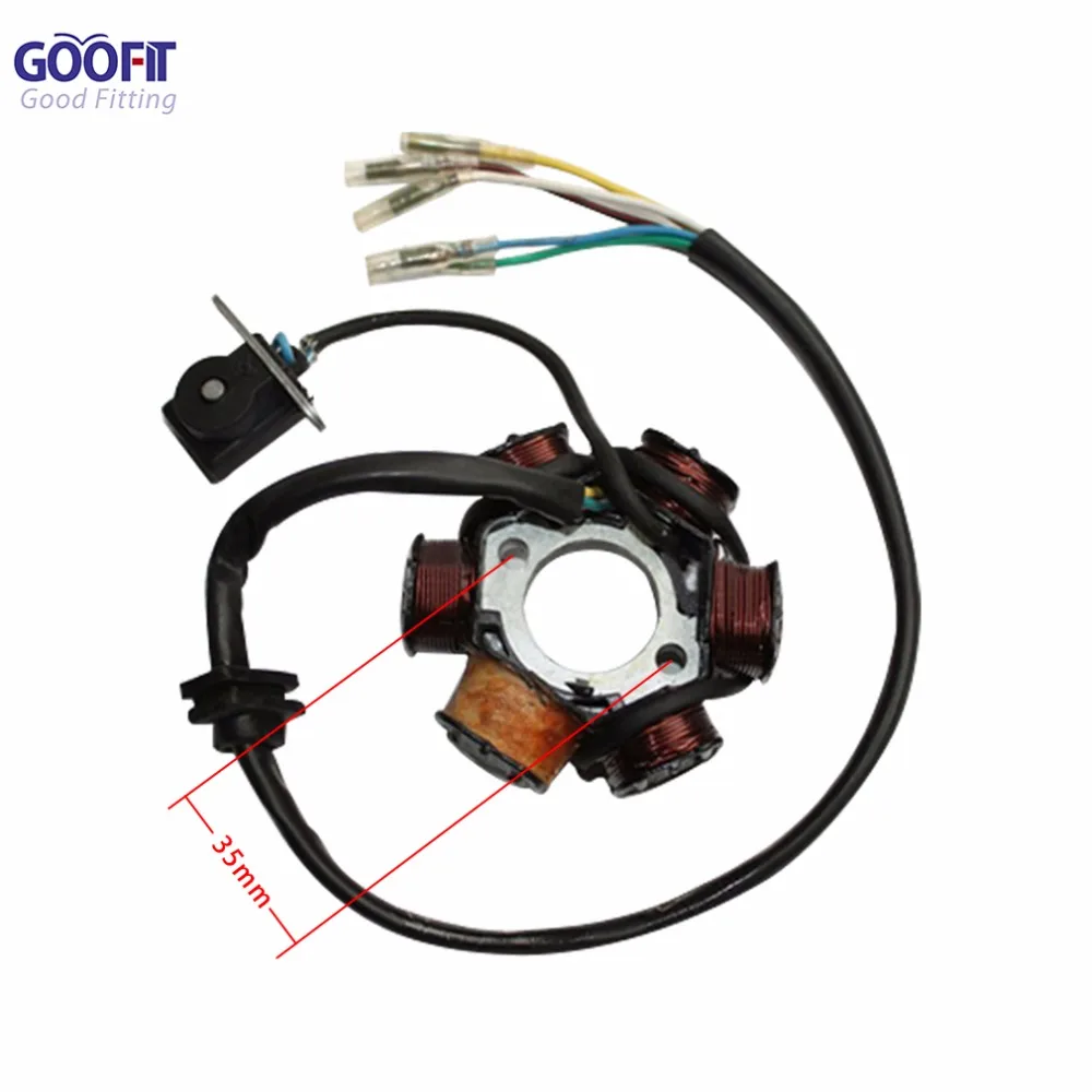 

GOOFIT 6-Coil Magneto Stator Ignition Generator for GY6 50cc 70cc 90cc 110cc 125cc Moped ATV Dirt Bike K079-003