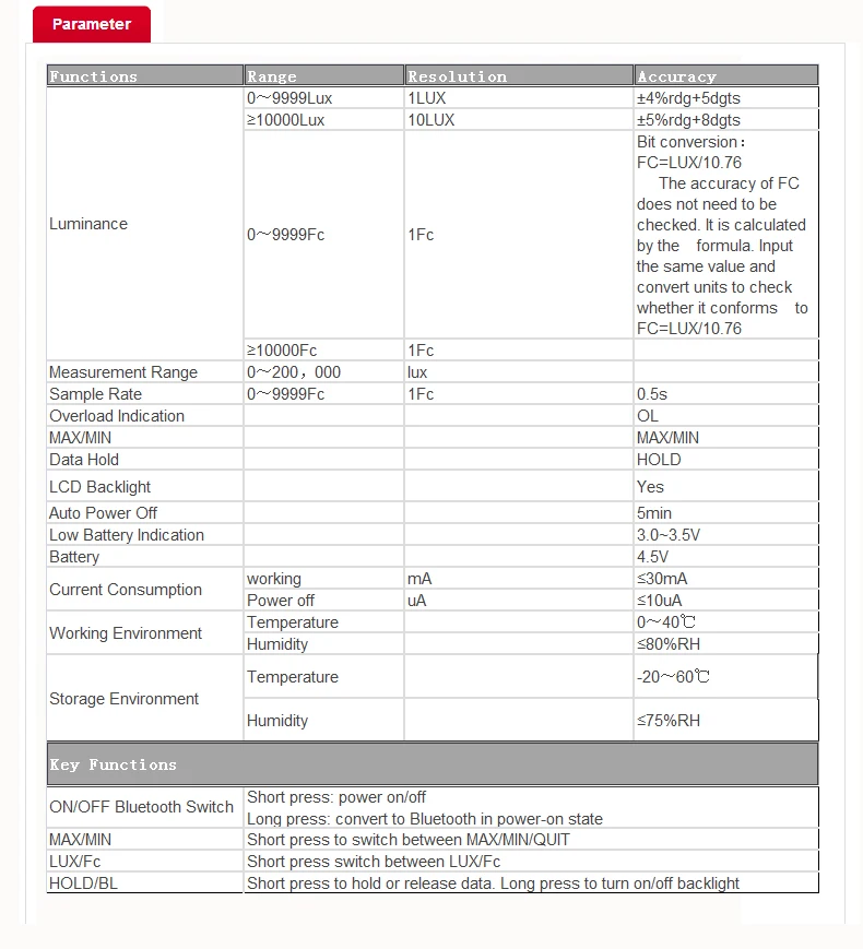 UNI-T UT383 светильник 200 000 Цифровой Люксметр яркость Lux Fc тест макс мин авто ручной осветитель люминометр фотометр