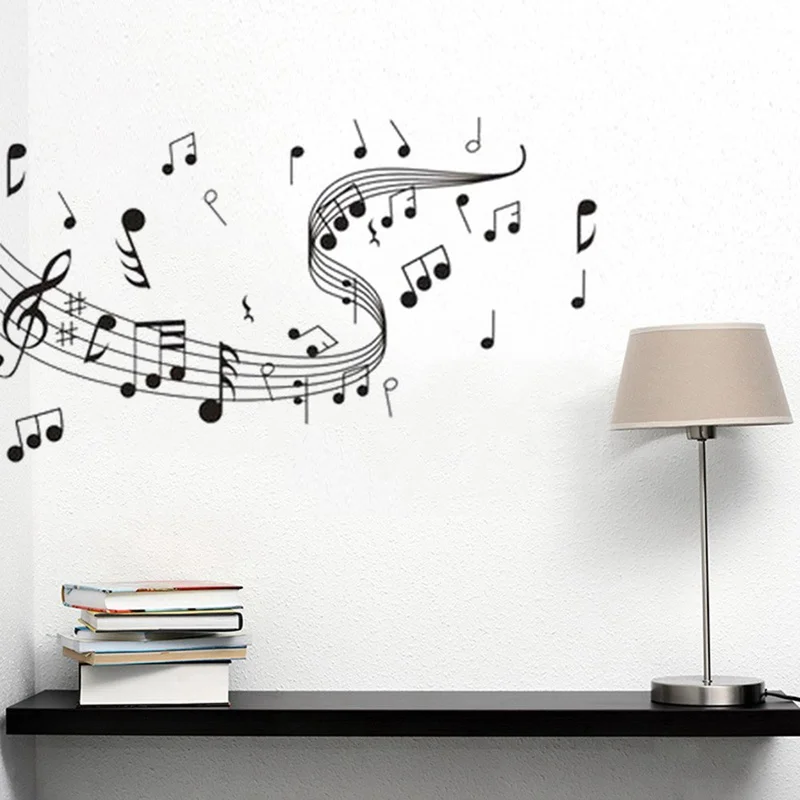 Новая Художественная стена с музыкальными нотами наклейка для украшения спальни музыкальная комната украшение аппликация для дома Настенные обои для дома Наклейка на стену