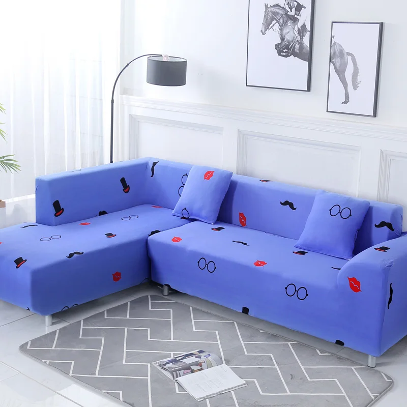2 шт. Чехлы для угловой диван эластичное покрытие диван для гостиной шезлонг покрывало для дивана l-образный чехол на диван из стрейч-материала