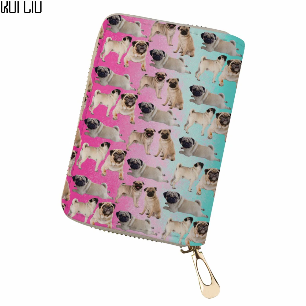 Customized Cards Holder canta bag women pokemon card funny dog Naughty dog PU Leather for girls passport holder