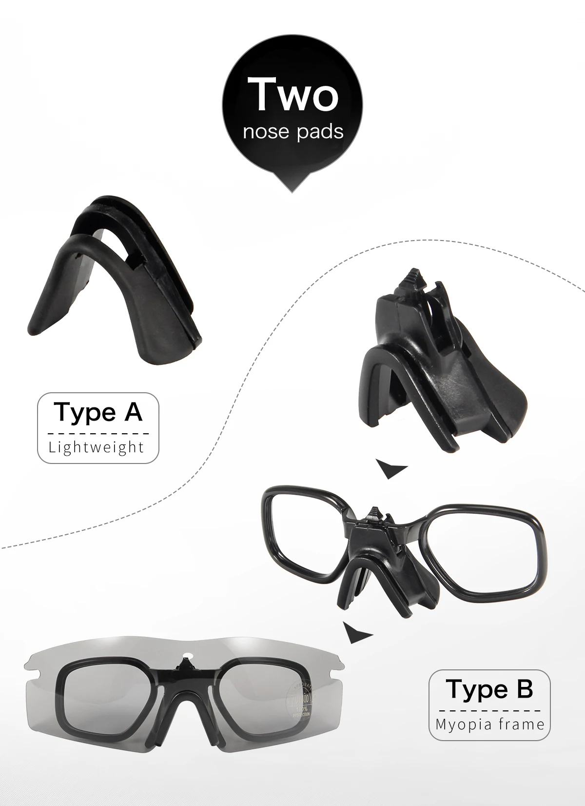 Queshark Army BALLISTIC 3.0 Protection Military Glasses Paintball Shooting Goggles Tactical Polarized Sunglasses Myopia Frame