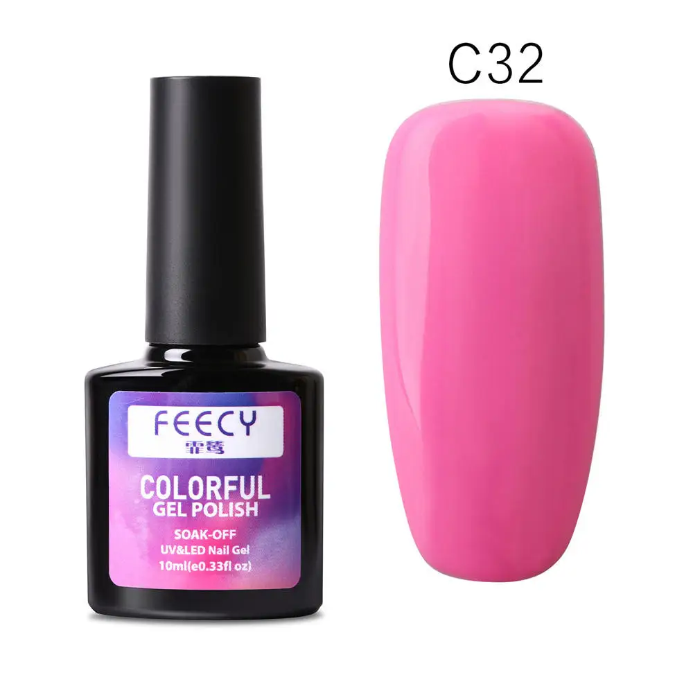 Gel Nail Polish Soak Off UV LED Gel Varnish Wipe Top Coat Color Nail Gel Polish DIY Nail Art Lacquer Manicure Nail Art Tool - Цвет: Feecy C32