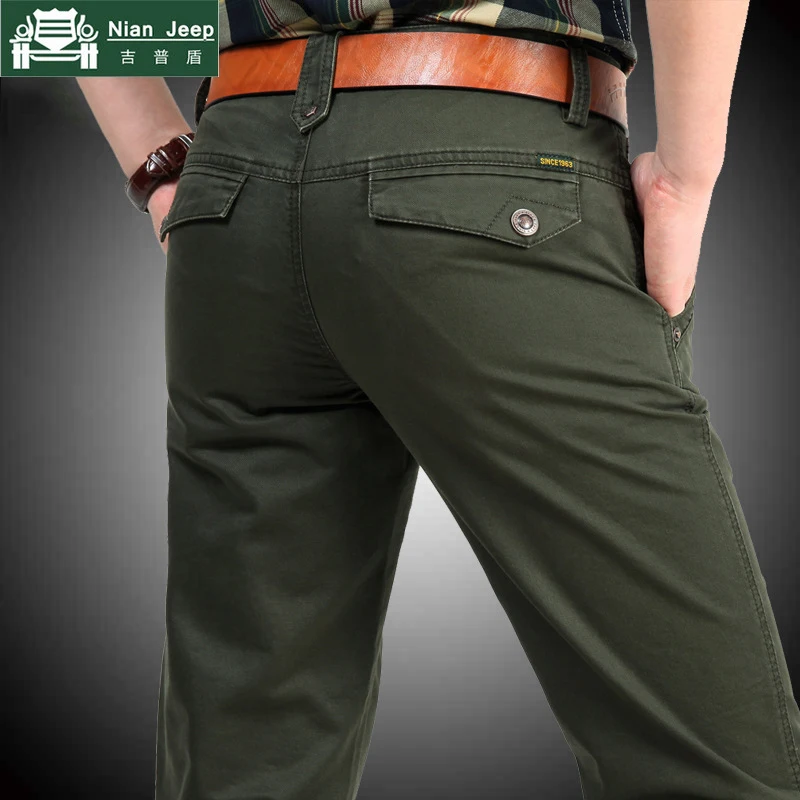 Günstige NIANJEEP Marke 100% Baumwolle Cargo Pants männer Military Stil Armee Lange Hosen männer taschen Baggy Herren Pantalones Jogginghose 2153