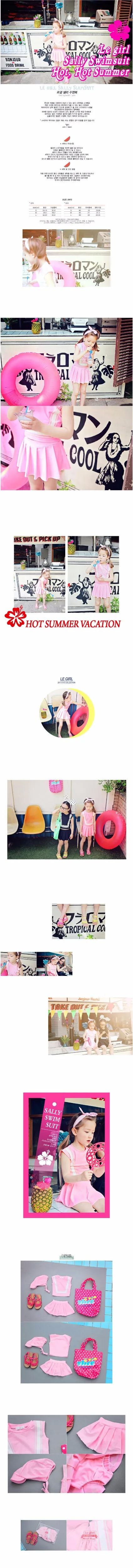New Korean Style With Hat Children Sweet Cute Bikini Set Three Pieces Solid Bathing Suit Baby Girls Candy Color Splited Swimwear 5