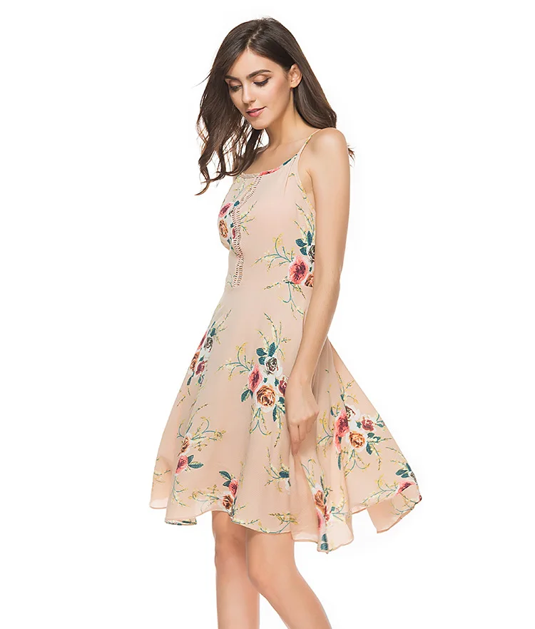 Chiffon Summer Woman Dress Backless Sleeveless JKP053 HTB1paSIXo6FK1Jjy1Xaq6zafpXar - Chiffon Summer Woman Dress Backless Sleeveless JKP053