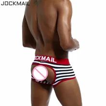 Бренд JOCKMAIL, мужское нижнее белье, боксеры, шорты, открытая спина, ягодицы, хлопок, сексуальное, открытая спина, гей, мужское нижнее белье, JockStrap cuecas, Гей Трусы