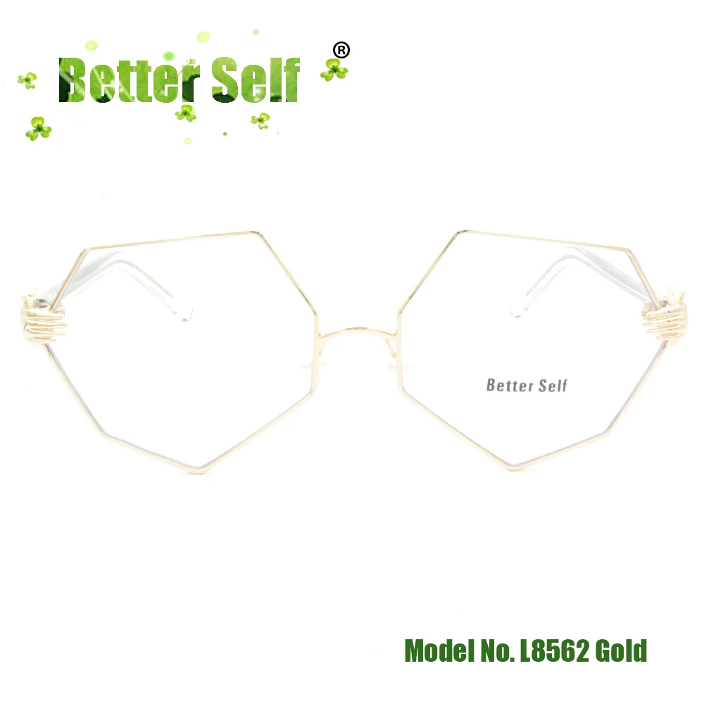 

Better Self L8562 Irregular Spectacles Flat Glasses Personalized Eyewear Pearl Nose Pad Decorate Optical Frames Retro Eyewear