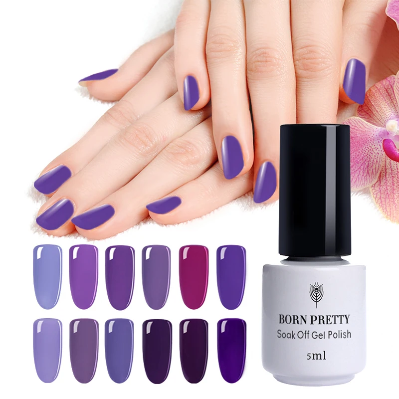 Гель лак для ногтей BORN PRETTY 5 мл УФ гель серия фиолетового цвета