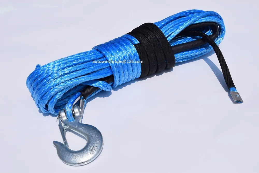 Blue 10mm*30m ATV Winch Cable,UHMWPE Rope,Off Road Rope,Synthetic Winch