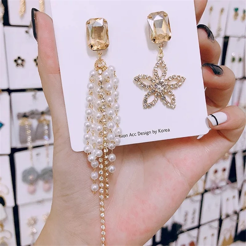 

Vintage Drop Asymmetric Earrings For Women Girls Romantic Gold Color Stars Long Tassels Earrings Wholesale Party Gift wholesale
