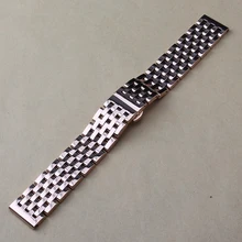 20mm 22mm Pink gold Stainless steel metal watchband bracelets Watch Band Strap Rose gold Butterfly Buckle
