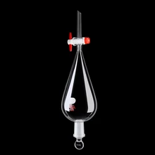 Kicute 500 мл прозрачная пириформенная разделительная Стеклянная Воронка прямая трубка 24/40 боросиликатное стекло Стопорная пробка лабораторные канцелярские принадлежности