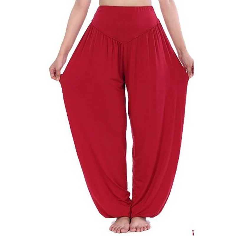 High waist Women Comfy Harem Modal Dancing Yoga Loose overall pants Leg taichi Warmer Belly Dance jumpsuit Trousers