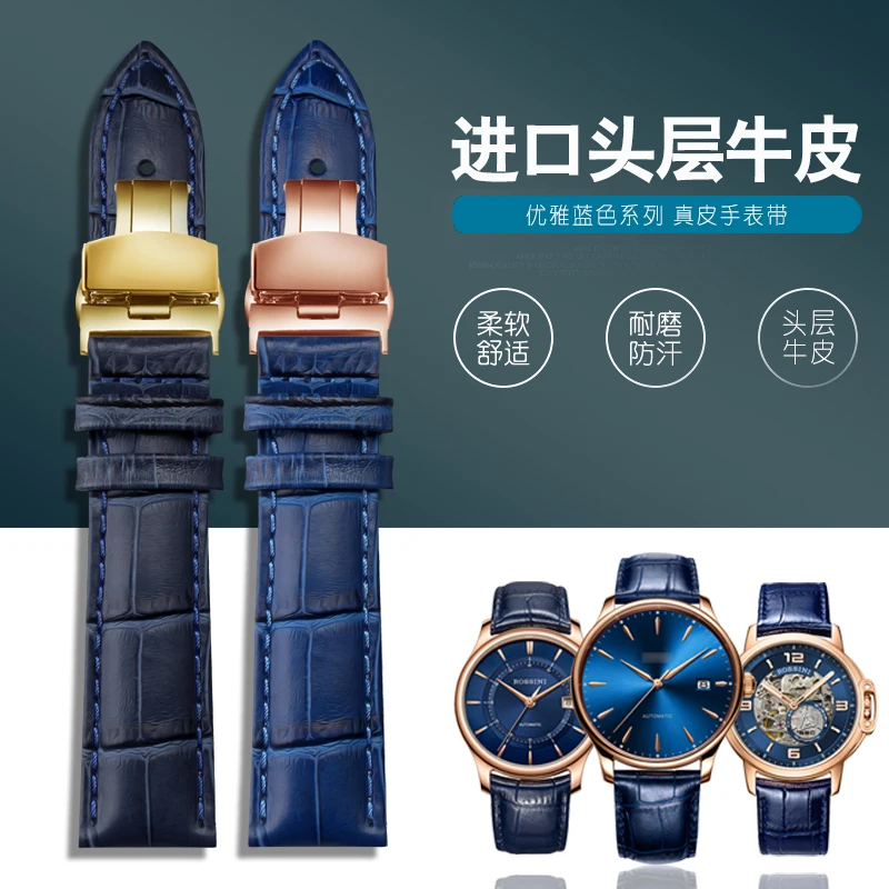 

Hight quality genuine leather/ceramics/mesh belt watchband fit rossini/citizen/fiyta blue series strap 12 14 16 18 19 20 21 22mm