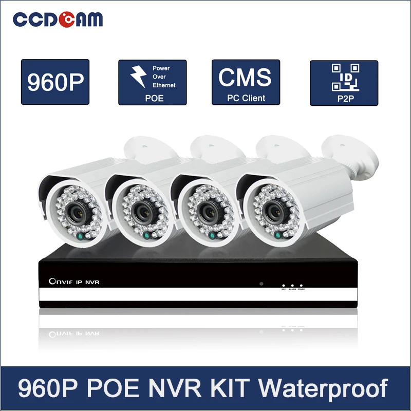 

CCDCAM 960P PoE IP Camera Kit с 4CH 1080P Nvr security 4CH PoE Nvr Kit