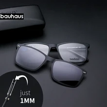 Ультратонкие зажимы на клипсах, полная оправа, оптическая оправа, винтажные мужские очки для близорукости, солнцезащитные очки, антибликовые/УФ