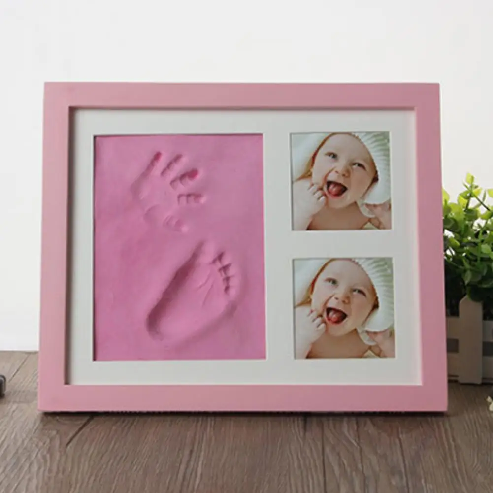 Baby Hand&Foot Print Hands And Feet Mold Maker Solid Wooden Photo Frame With Cover Fingerprint Mud Set Baby Growth Memorial gift Baby Hand&Foot Print Hands And Feet Mold Maker Solid Wooden Photo Frame With Cover Fingerprint Mud Set Baby Growth Memorial gift