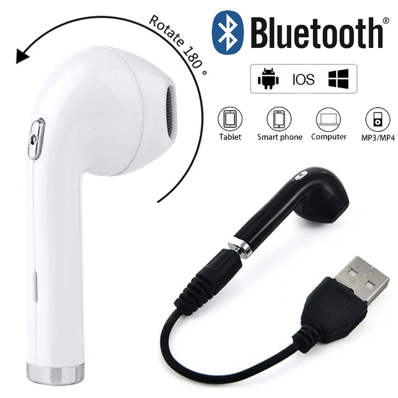 

50PCS Free DHL BHT i8 Mini Wireless Earphone In-Ear 180 degrees rotated Earbuds with Mic for Bluetooth Sumsung Xiaomi Phone