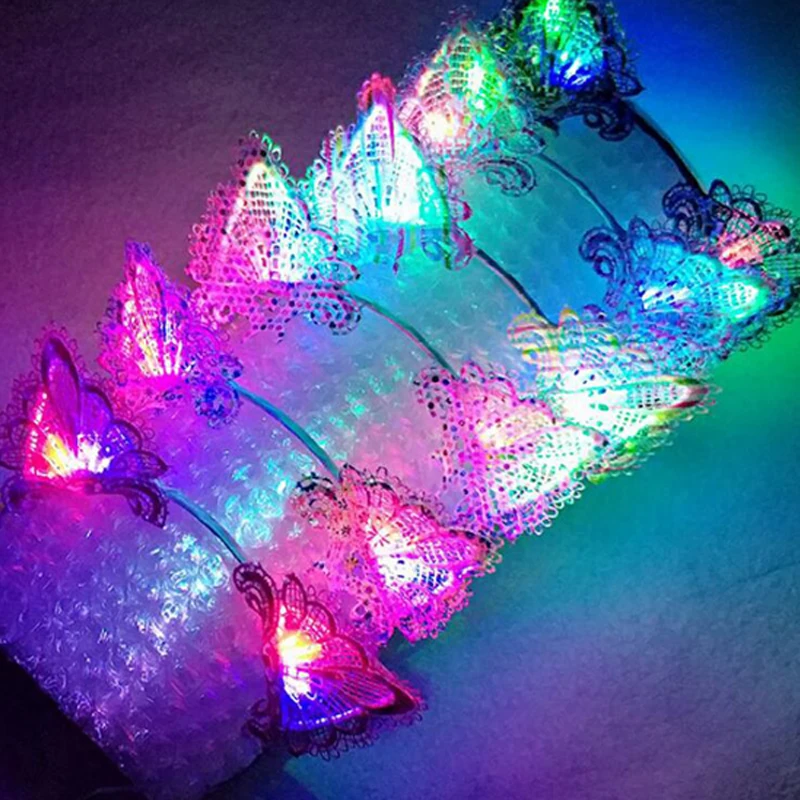 Luminous Hair Light Up Toys Headband Kids Luminous Lace Cat Ears Hair Light Flashing Hairband New Year Glow Party Supplies (8)