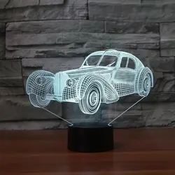 Новинка спортивный автомобиль 3D ночника сенсорный 7 цветов USB LED 3D Ночные светильники Детская комната Атмосфера лампы Игрушечные лошадки