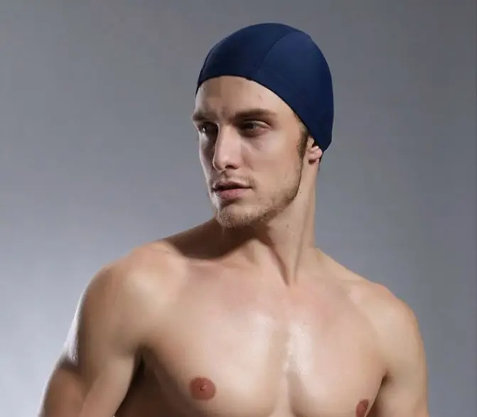 Бренд GANYANR, Мужская шапочка для плавания, для длинных волос, чистый цвет, нейлон, водонепроницаемая шапочка для плавания, для дайвинга, для взрослых, профессиональная, для папы, ткань