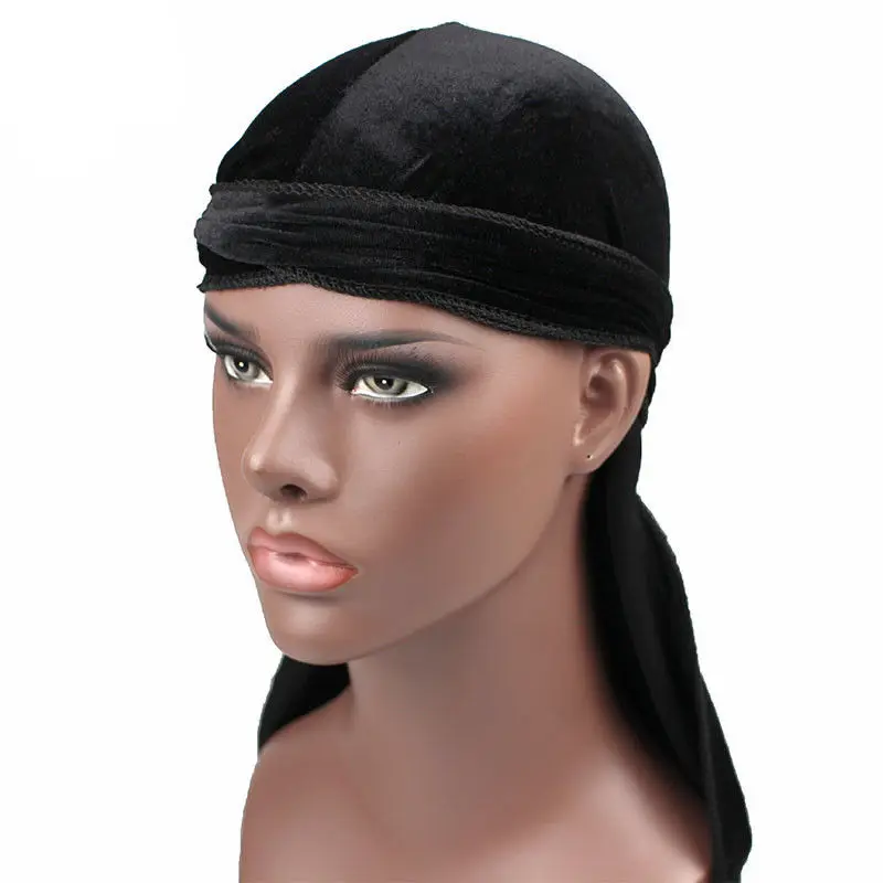 Durag женский головной убор для мужчин Doo унисекс дышащий тюрбан шляпа вельветовые кепки бандана для мужчин открытый головной платок Лето Бег