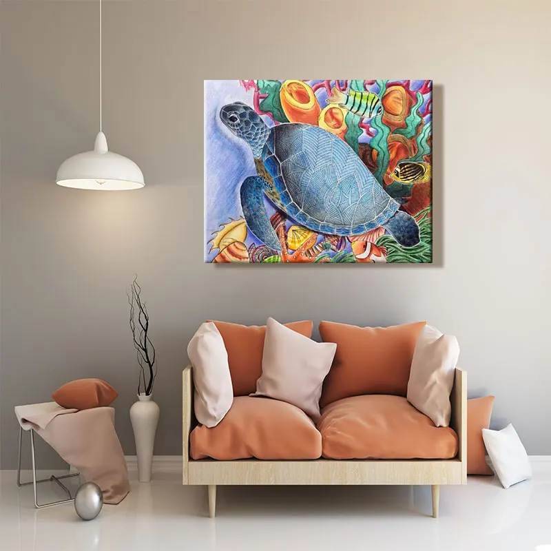 Paint by numbes художественная живопись по номерам произведение искусства животное быть свирепым с цветным рисунком Висячие в спальне черепаха слон