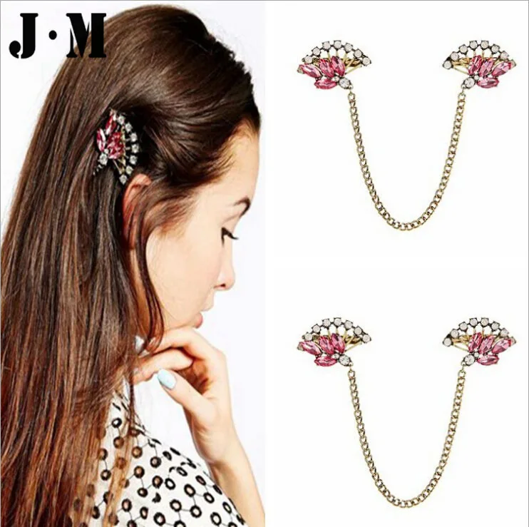 One Pcs 2014 Latest Womens Rhinestone Hair Clips Colorful Crystal