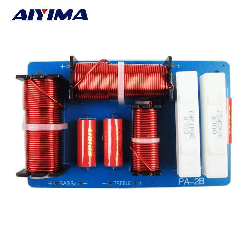 

Aiyima 1PC Audio Speaker 2 Way Frequency Divider 4-8ohm HIFI 2 Unit Crossover Filters 500W