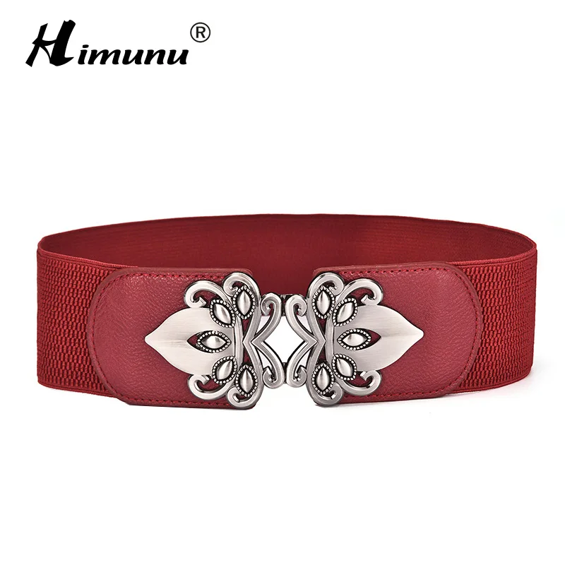 Himunu Brand Leather Belt for Woman Wide dress Waist female Belts Women