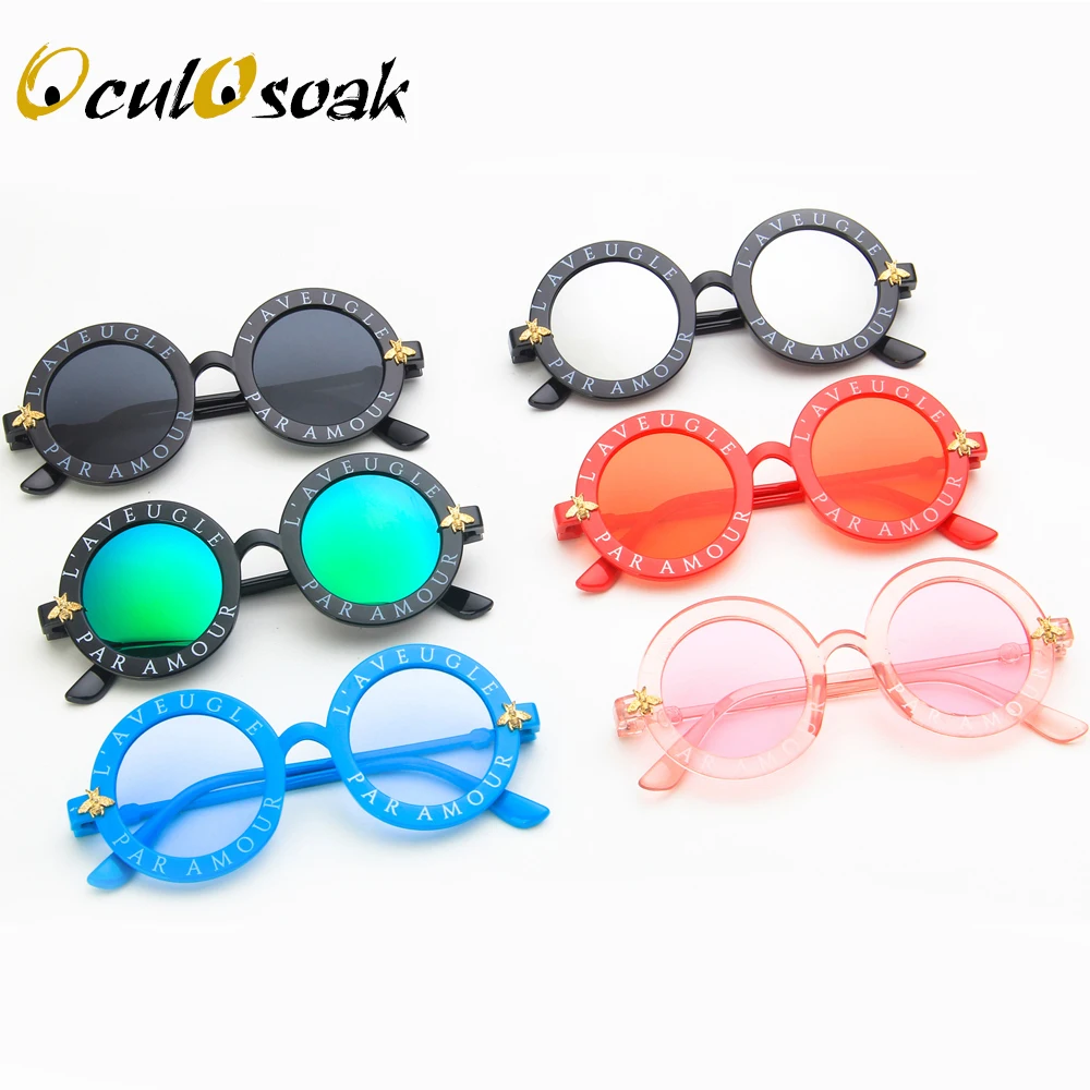 Steampunk Bee Kids Sunglasses Boys Girls Luxury Vintage Children Sunglasses Round Sun Glasses Oculos Feminino Accessories