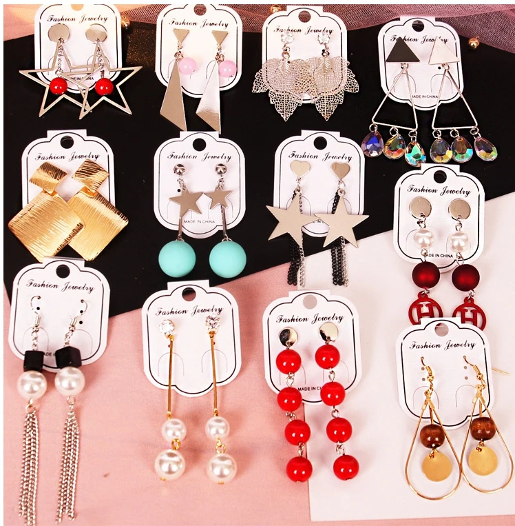 

Hypoallergenic personality simple pearl Crystal Tassel long earrings female Korean wild tide atmospheric earrings fashion jewe