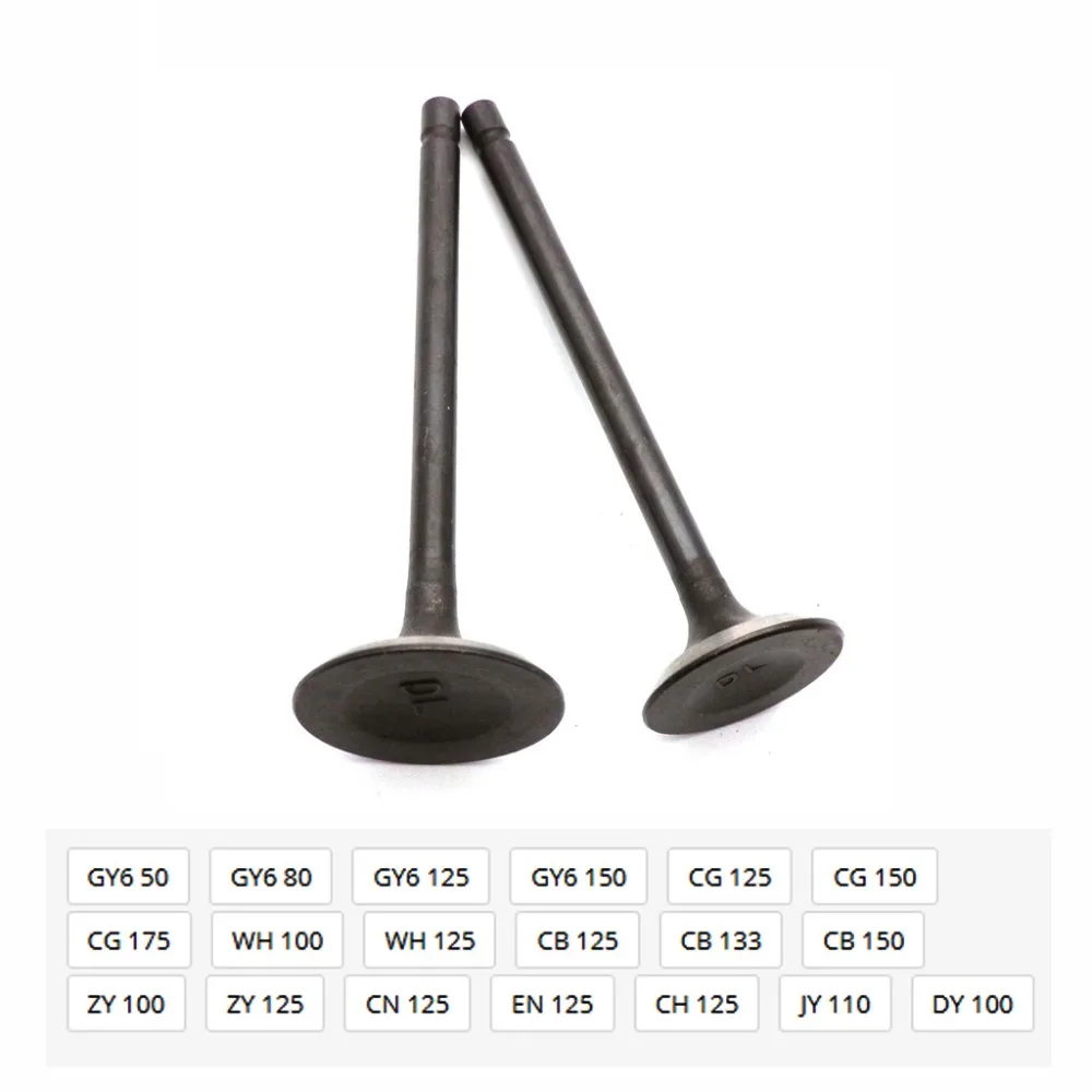 

Motorcycle Valve Set Intake Exhaust for Scooter Parts GY6 CG WH CB CH JY 50cc 80cc 100cc 110cc 125cc 150cc 139QMB 1P39QMB