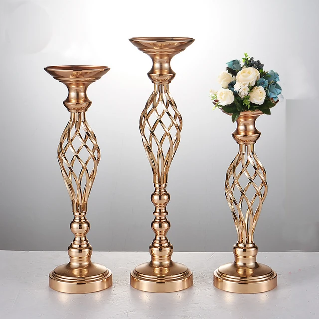 Gold Wedding flower vase Table Centerpiece 74cm Tall 10pcs/lotin Vases from Home & Garden on