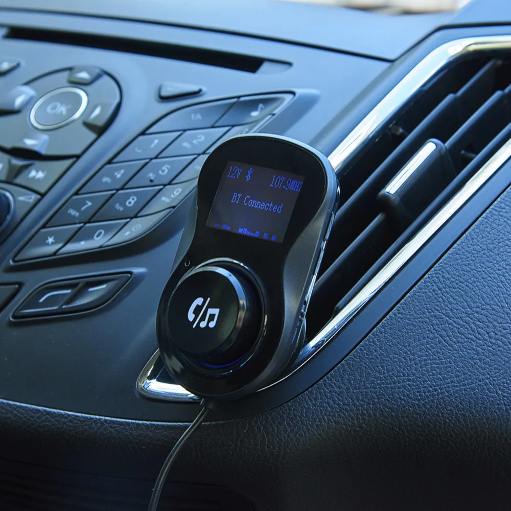 LCD FM передатчик громкой связи Bluetooth автомобильный комплект Двойной USB 3 0 Быстрая