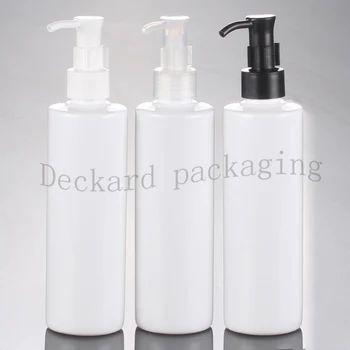 

250ml x30 empty white cleaning oil pump bottles, 250cc pump container bottle with pump for cosmetics packaging