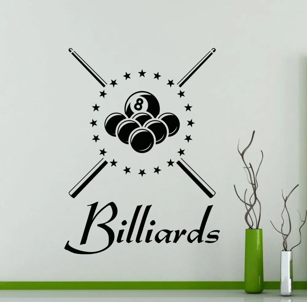 Billiard Wall Decal Vinyl Billiards Sports Pool Sticker Decor Home