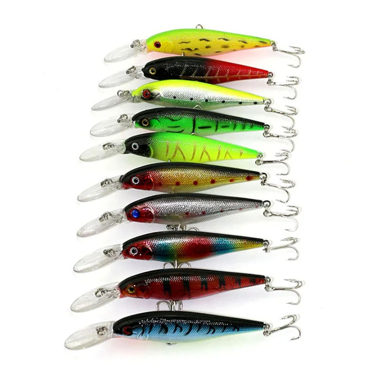 100pcs 11cm 10g hard minnow fishing lures bass wobbler pike carp trout