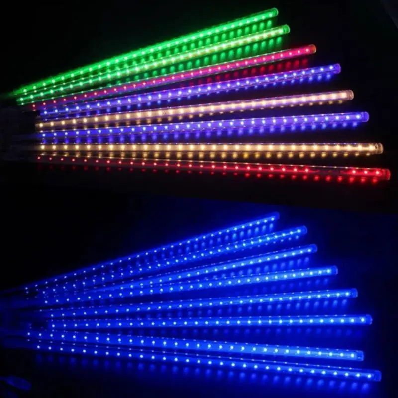 Waterproof LED Meteor Shower Rain Lights 30cm 50cm 8 Tubes 100-240V Icicle Snow Raindrop Outdoor Light with EU Power Adapter Waterproof LED Meteor Shower Rain Lights 30cm 50cm 8 Tubes 100-240V Icicle Snow Raindrop Outdoor Light with EU Power Adapter