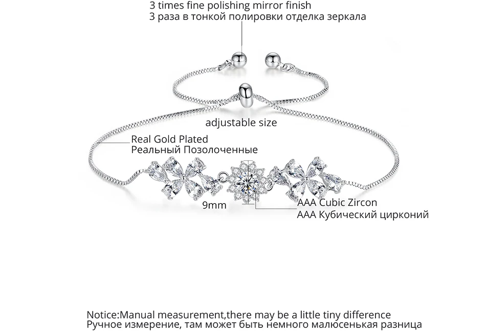 LUOTEEMI, дизайн, регулируемые браслеты в виде цветов для женщин и девочек, для свадебной вечеринки, белый цветной, с кубическим цирконом, модное ювелирное изделие, подарок