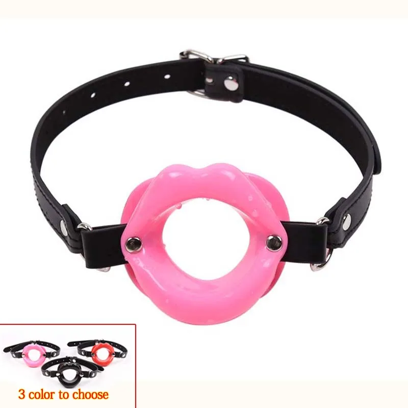 O gag ring adjustable leather belt bondage harness slave bdsm fetish