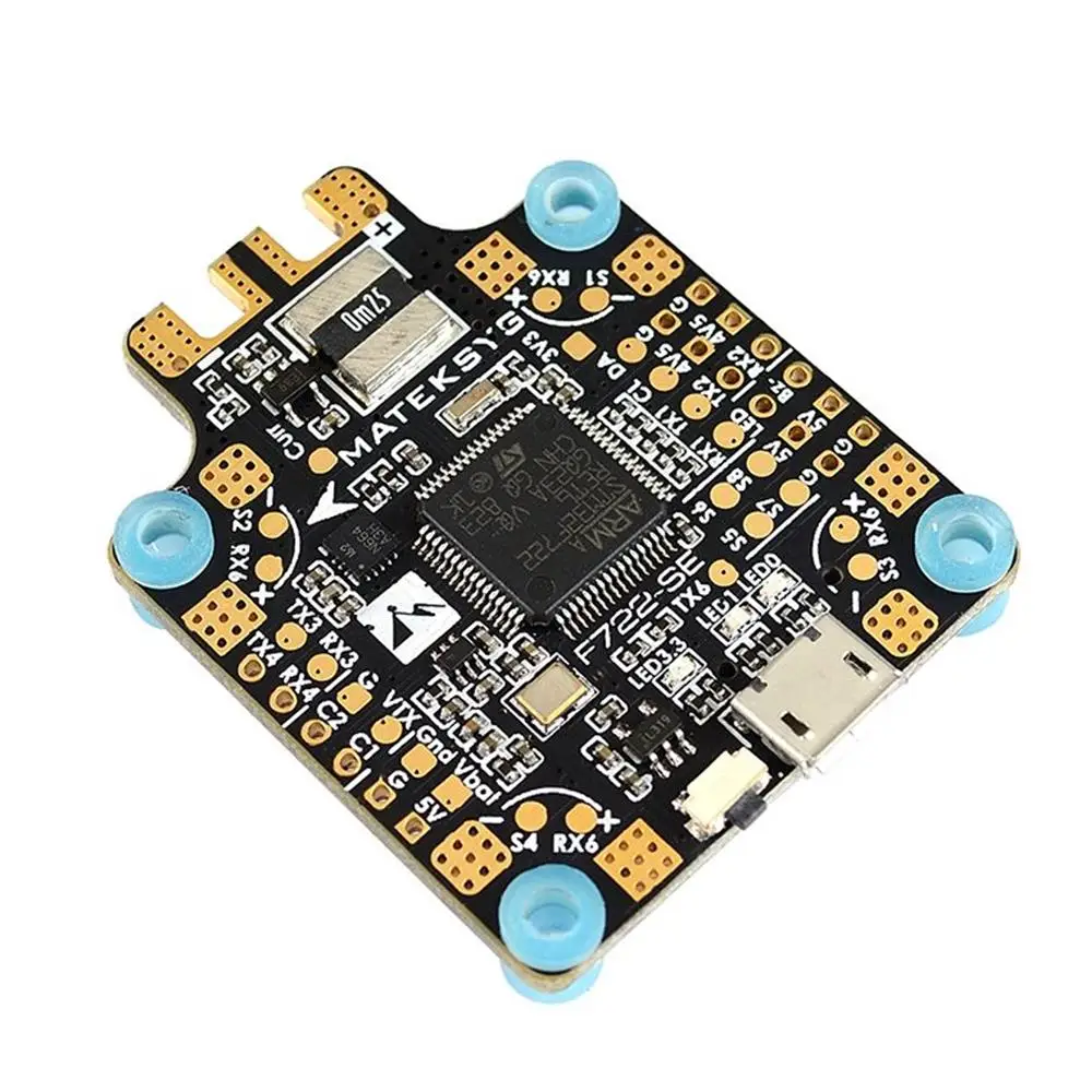 Controlador de Vôo com Osd Preta para rc Matek Sistema Duplo Gryo Bec Atual Sensor Caixa Drone F722-se f7