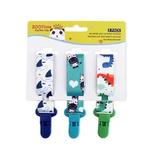3 Pcs/Set Baby Pacifier Clip Pacifier Chain Dummy Clip Nipple Holder for Baby Cartoon Print Child Pacifier Clips Soother Holder