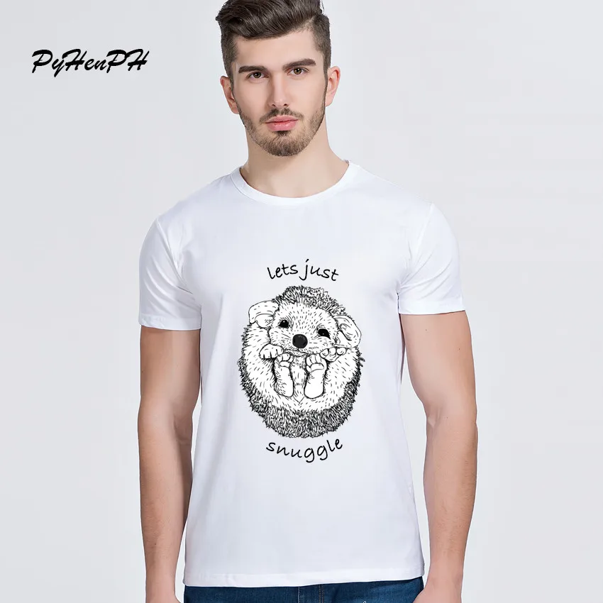 

Cool Hedgehog Print T-shirt Men Short Sleeve O-neck Tops Tees Cool Hip Hop T Shirt Man Hipster Printed Summer Tshirt