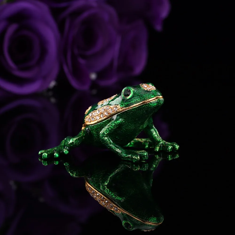 Qifu home decoration green color frog jewelry holderin Jewelry