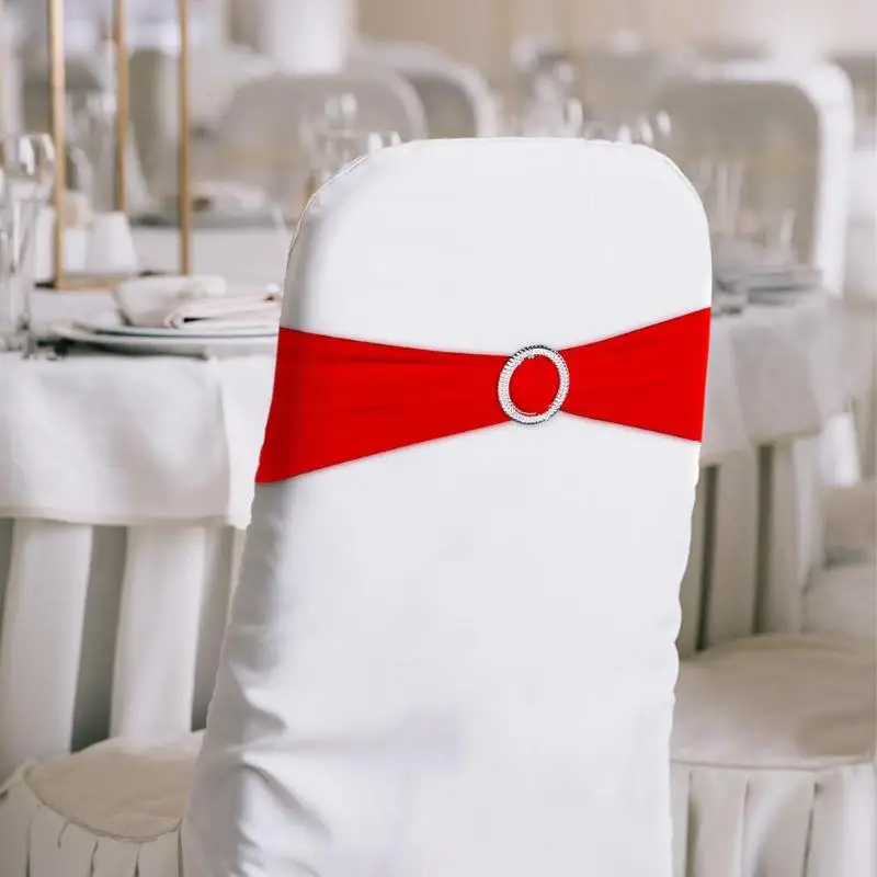 1 шт. цвет случайный Slipcover эластичный Chairband чехлы для стульев для свадьбы украшения Chairband