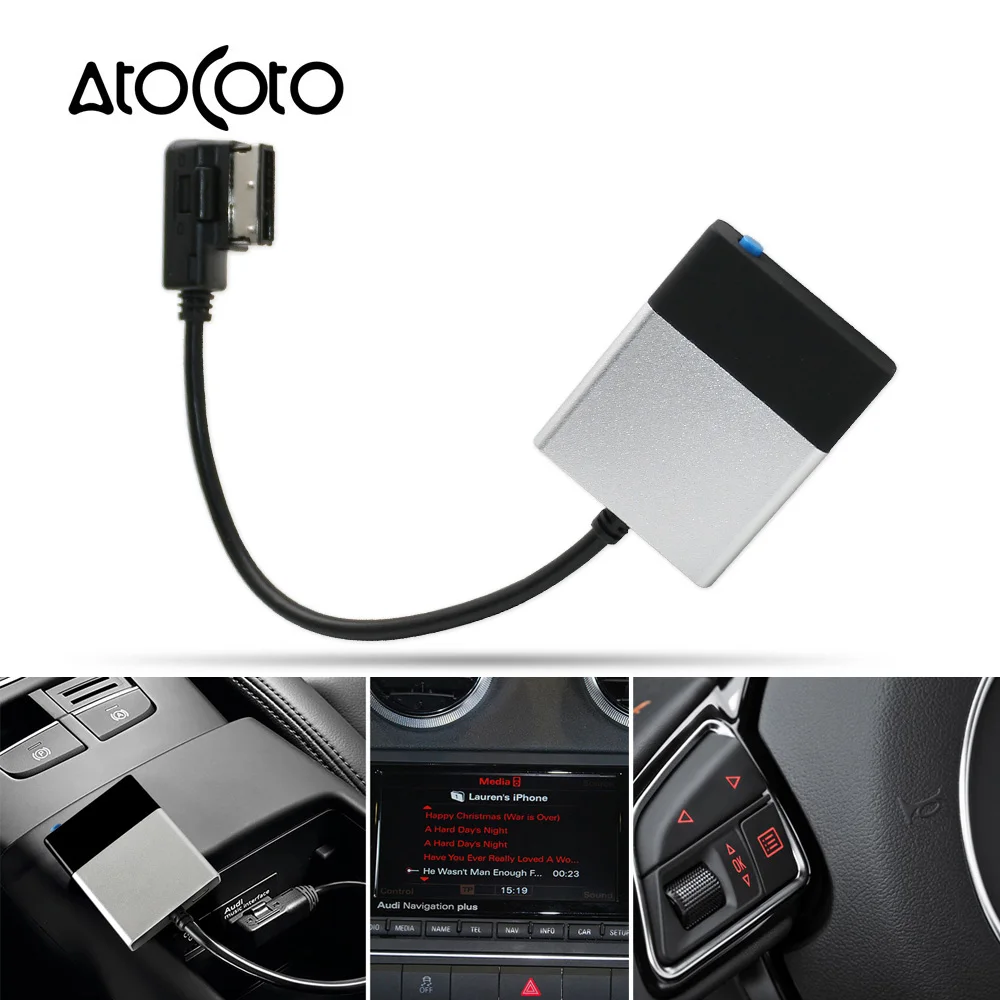 AtoCoto Bluetooth музыкальный модуль приемника для Mercedes-Benz для Audi для VW MDI AMI MMI медиа интерфейс AUX кабель адаптер