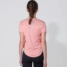 Летняя сетчатая Спортивная футболка для тренировок женская красивая задняя тонкая дышащая майка для йоги быстросохнущая Беговая гимнастическая майка с коротким рукавом для фитнеса