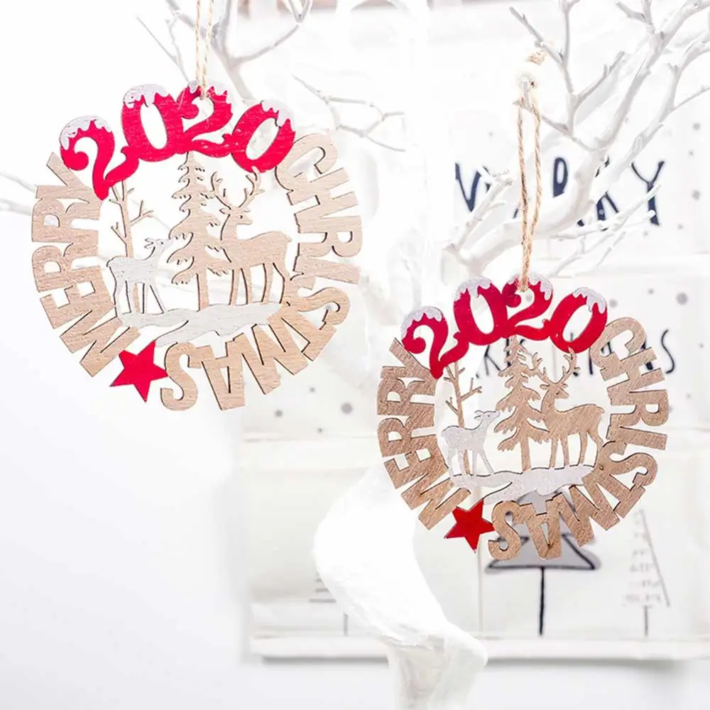 Рождественский колокольчик деревянная подвесная открытка Рождественская елка украшения инновационная деревянная подвесная открытка Рождественское украшение
